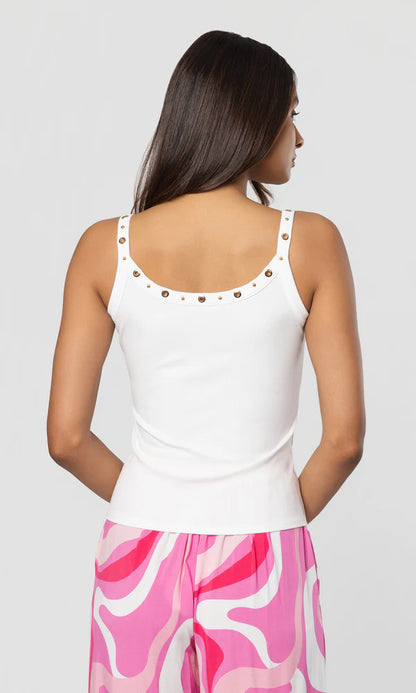 Iris Grommet Tank Top White - Generation Love