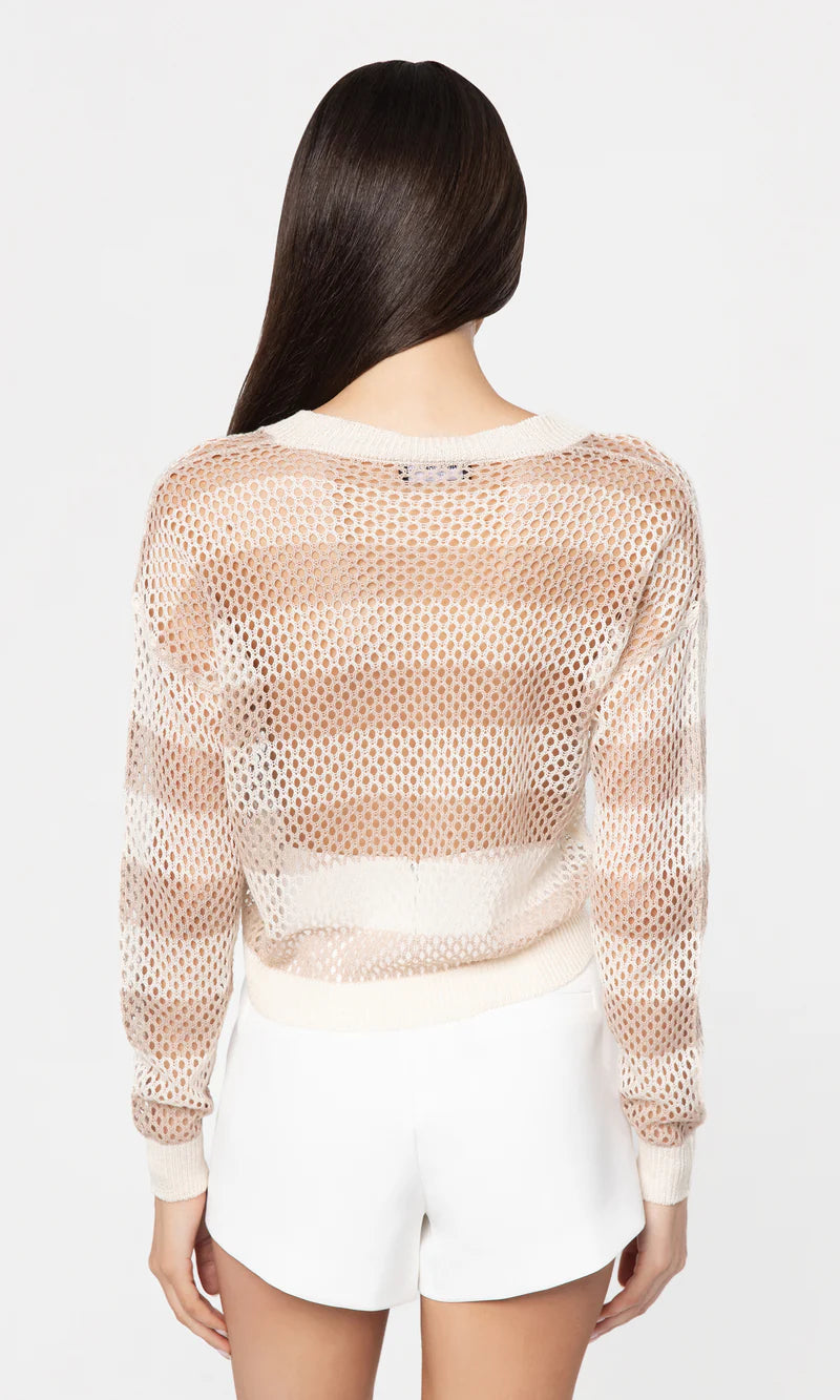 Samantha Stripe Sweater Cream/Champagne - Generation Love
