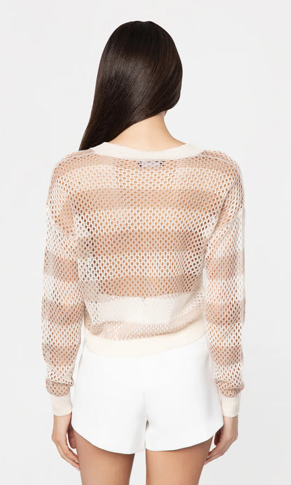 Samantha Stripe Sweater Cream/Champagne - Generation Love