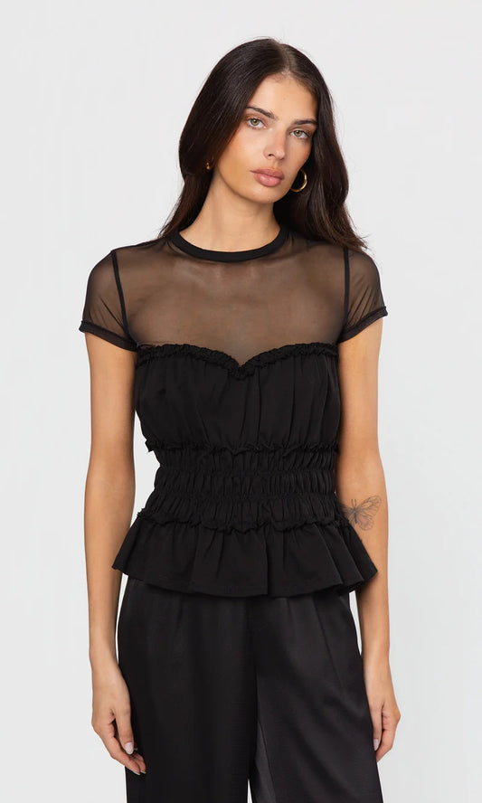 Sigrid Mesh Combo Top Black - Generation Love