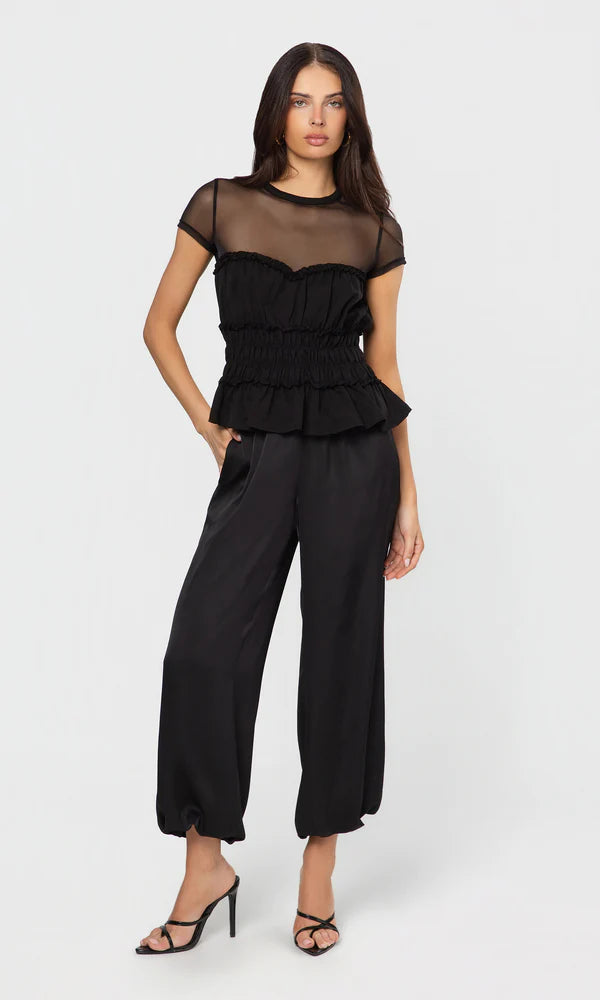Sigrid Mesh Combo Top Black - Generation Love