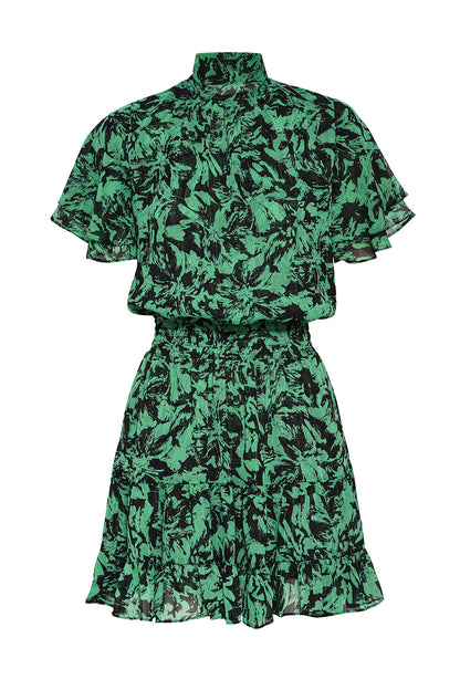Saffie Dress Emerald Abstract - MISA