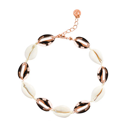 Alternating Mini Shell Anklet Rose Gold - Adriana Pappas Designs