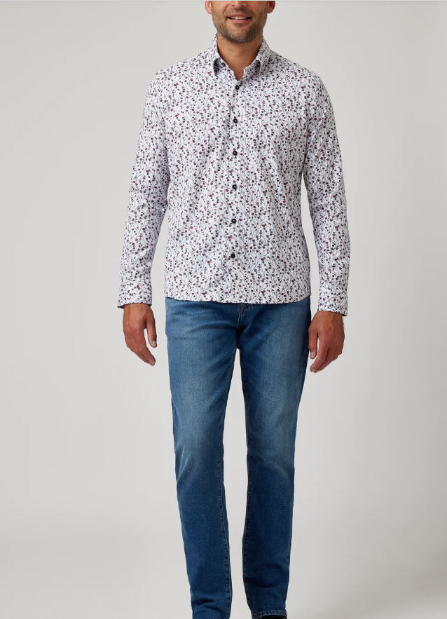Printed Long Sleeve Woven Berry - Stone Rose