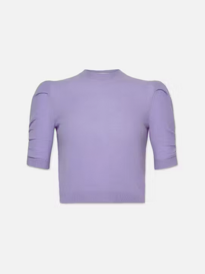 Ruched Sleeve Cashmere Sleeve Lilac - FRAME