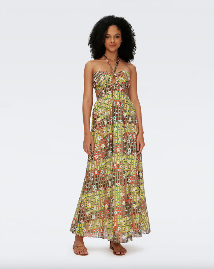 Ainslina Dress Garden Check - Diane Von Furstenberg