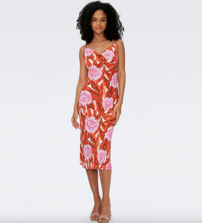 Alik Dress Palm Floral - Diane Von Furstenberg