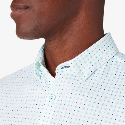 Halyard SS Dress Shirt Neptune Pyramid - Mizzen + Main