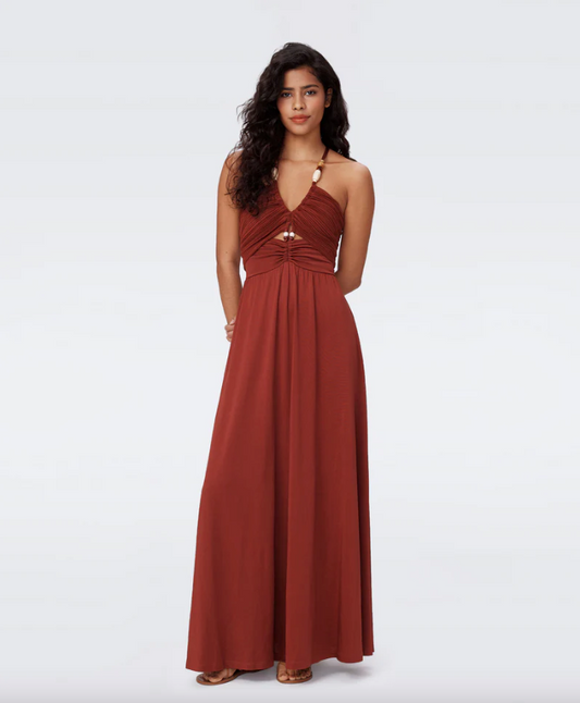 Caty Dress Chestnut - Diane Von Furstenberg