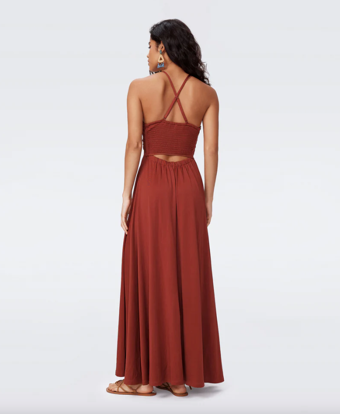 Caty Dress Chestnut - Diane Von Furstenberg