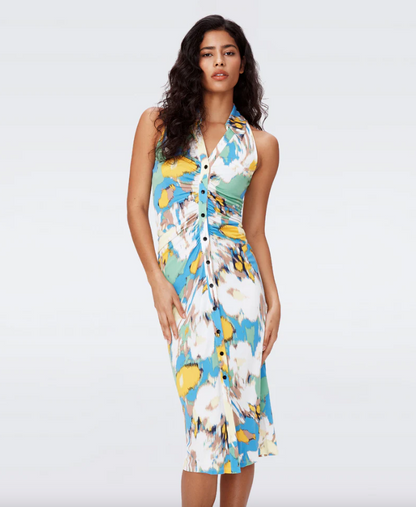 Maren Dress Huge Day Dream Floral Blue - Diane Von Furstenberg