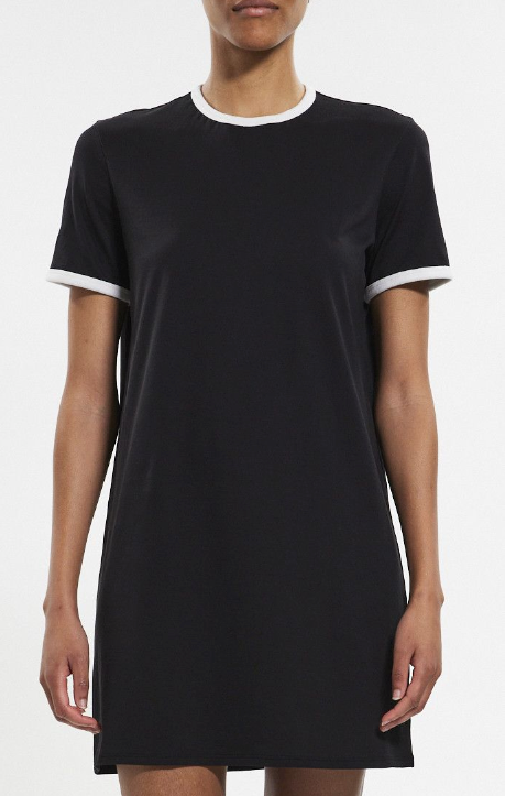 Ringer Tee Dress Black/White - Theory Women