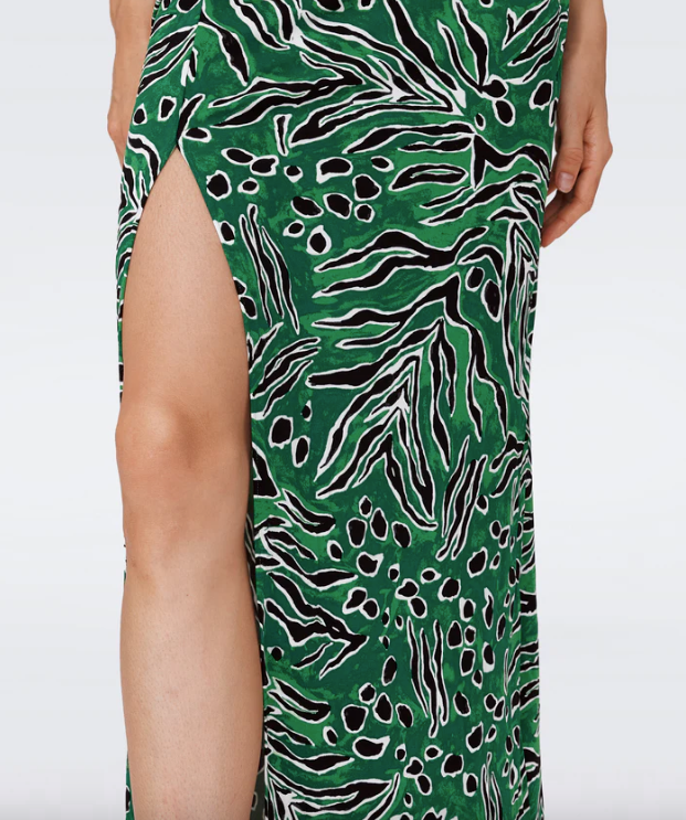 Gertrude Dress Huge Water Tiger Green - Diane Von Furstenberg