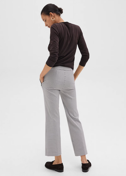 Stretch Houndstooth Knit Kick Pant Cinder Multi - Theory Women