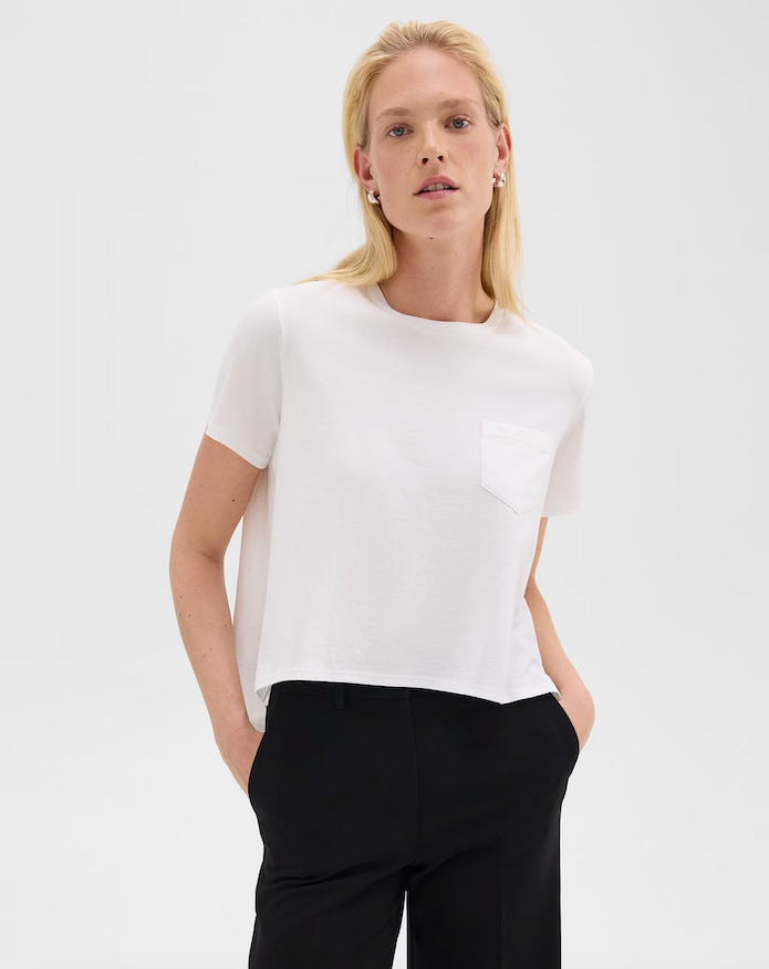 Easy Relaxed Tee White - Theory Women's