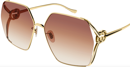 Womens Metal Pink Gold Sunglasses - Gucci