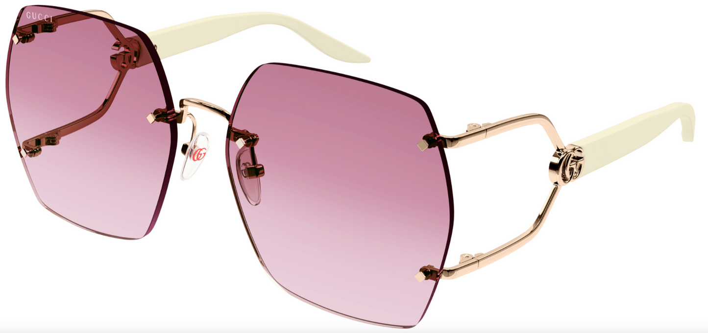 Womens Metal Pink Sunglasses - Gucci