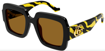 Recycled Acetate Sunglasses Yellow Black - Gucci