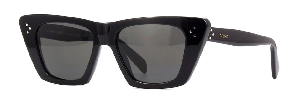 Bold 3 Dots Shiny Sunglasses Black/ Smoke - CELINE