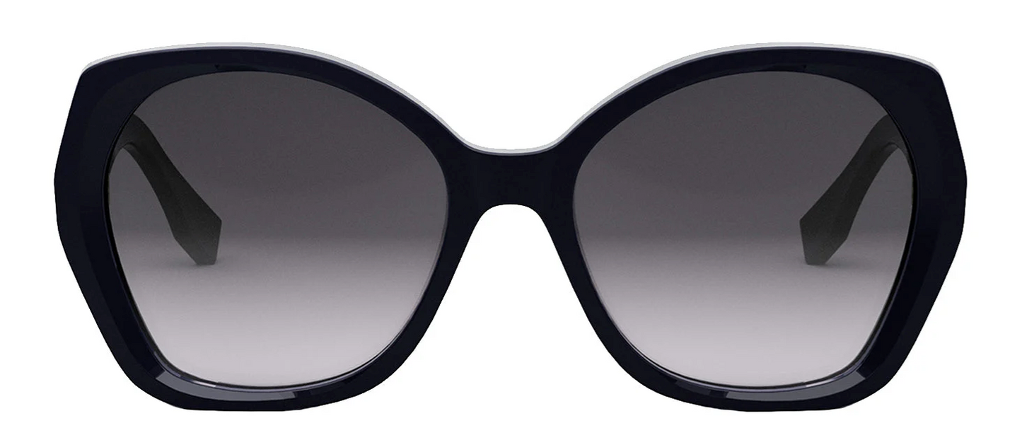 Lettering Sunglasses Shiny Blue/Gradient Smoke - FENDI