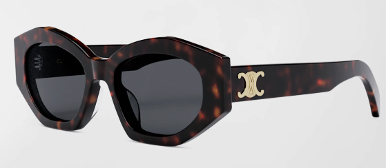 Triomphe Sunglasses Dark Havana / Smoke - Celine