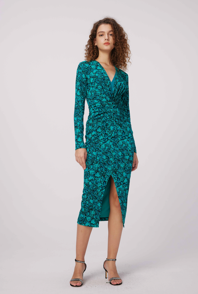 Hades Dress Forget Me Nots Green - Diane Von Furstenberg