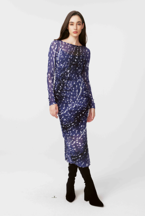 Oslo Dress Fawn Perfect Navy - Diane Von Furstenberg