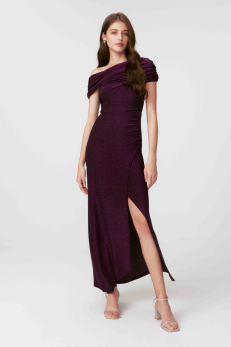 Agustin Dress Metallic Red Purple - Diane Von Furstenberg