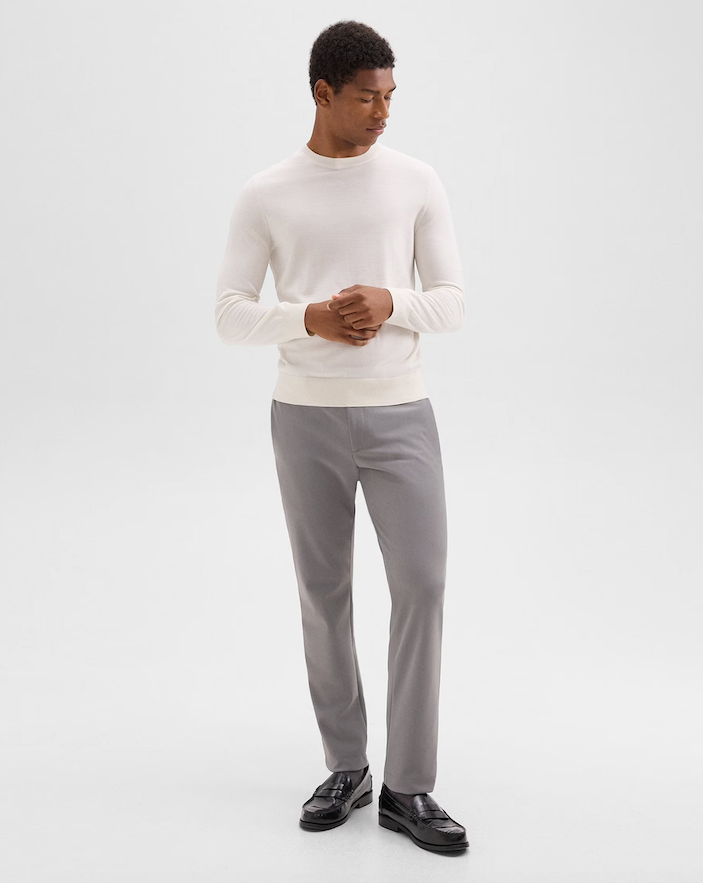 Zaine Pant Precision Ponte Soft Grey - Theory Men