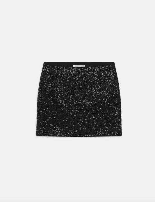 Sequin Mini Skirt Black - Frame