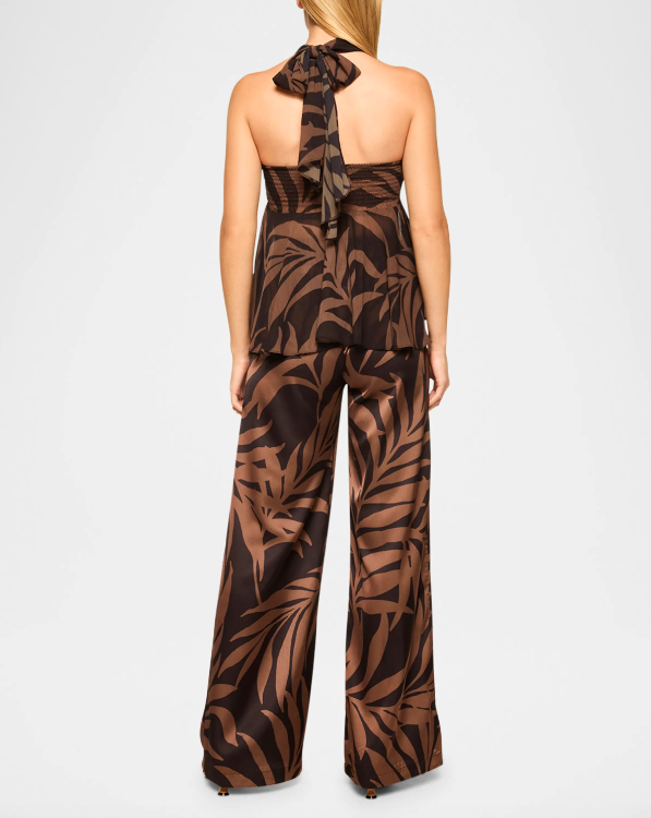 Reshma Satin Pant Palm Frond - MISA