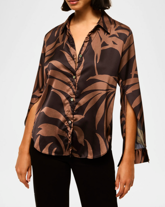 Roya Satin Top Palm Frond - MISA