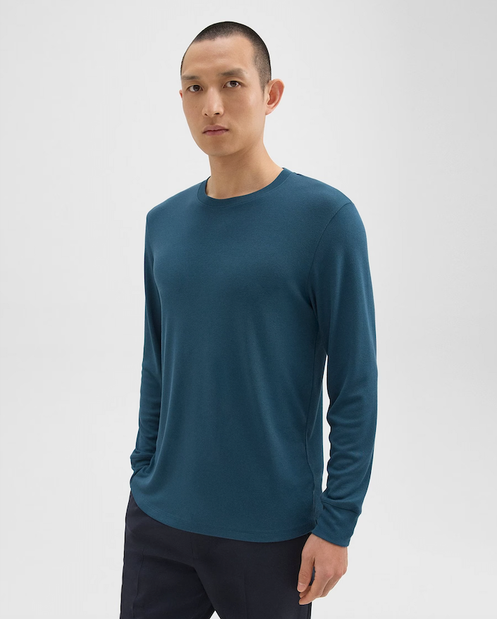 Essential Long Sleeve Tee Twilight - Theory Men