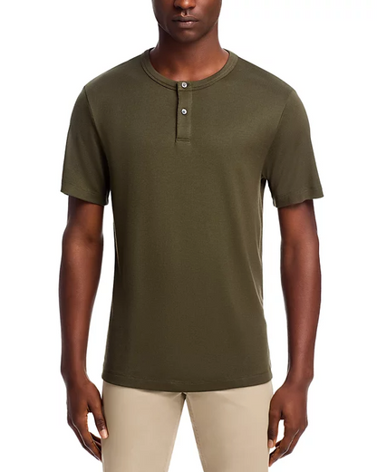 Gaskell Henley Anemone Dark Olive - Theory Men