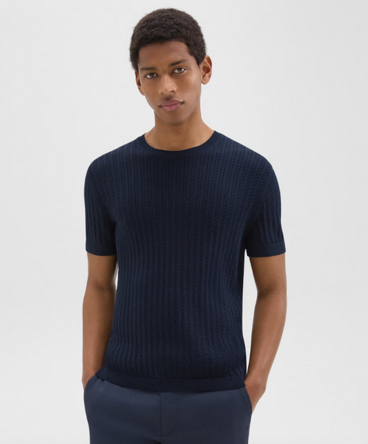 Cable Knit Tee Baltic - Theory Men