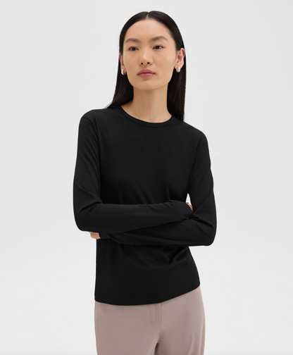 Tiny Long Sleeve Tee Black - Theory Women