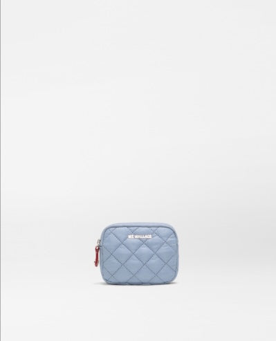Micro Double Zip Cosmetic Stone Blue - MZ Wallace