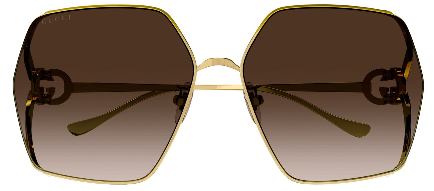 Womans Metal Gold Ivory Sunglasses - Gucci