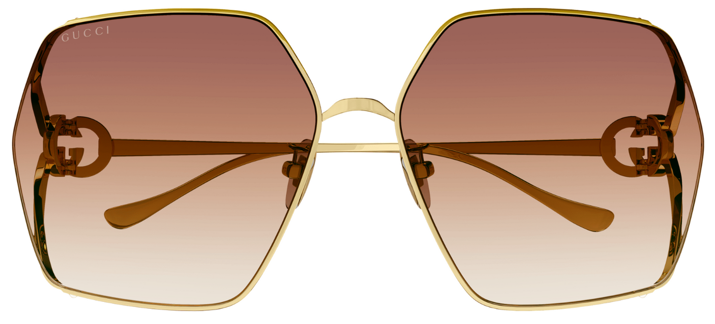 Womens Metal Pink Gold Sunglasses - Gucci