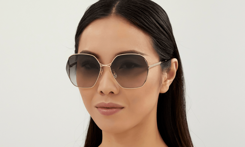 Womens Metal Gold Sunglasses - Gucci