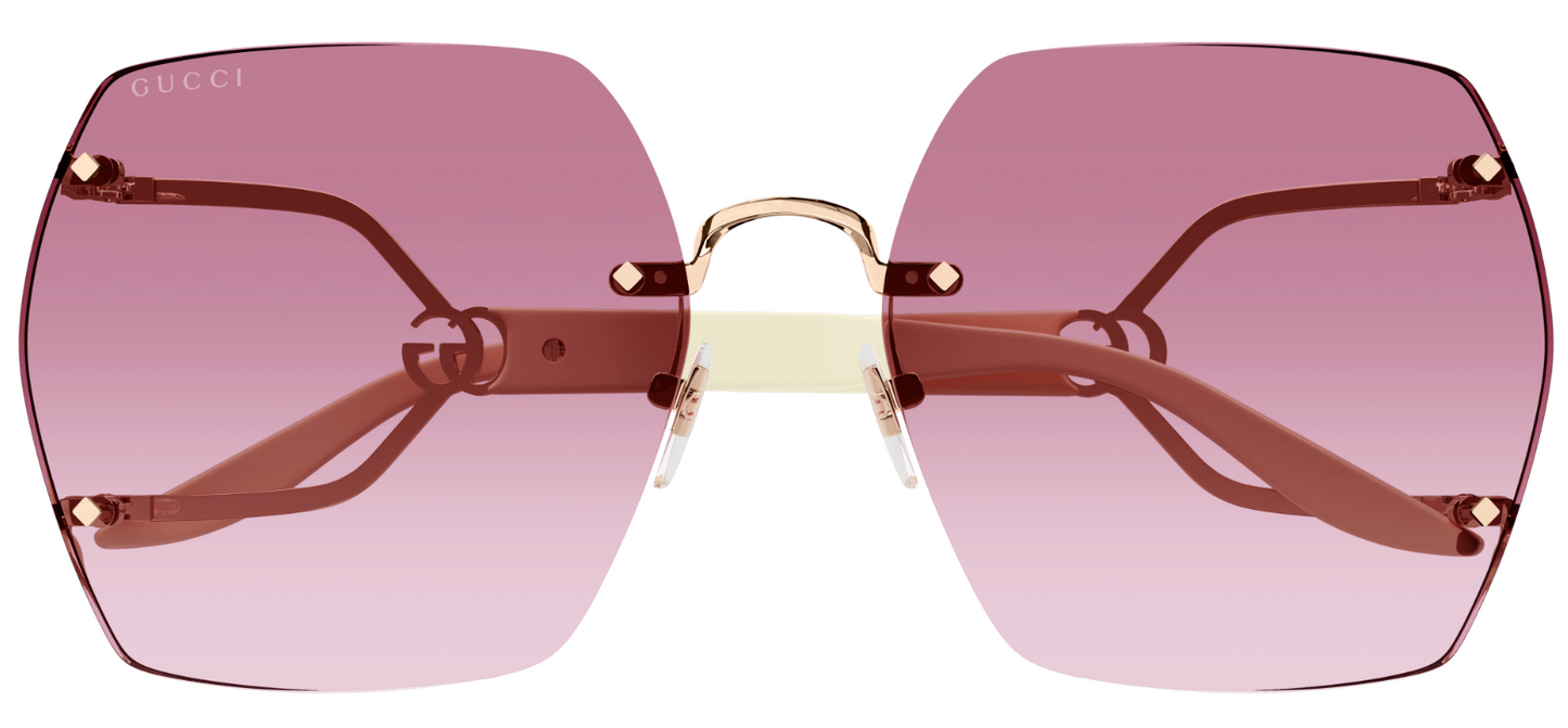 Womens Metal Pink Sunglasses - Gucci