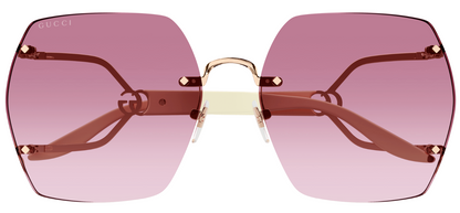 Womens Metal Pink Sunglasses - Gucci