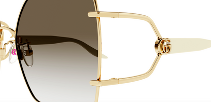 Womens Metal Gold Sunglasses - Gucci