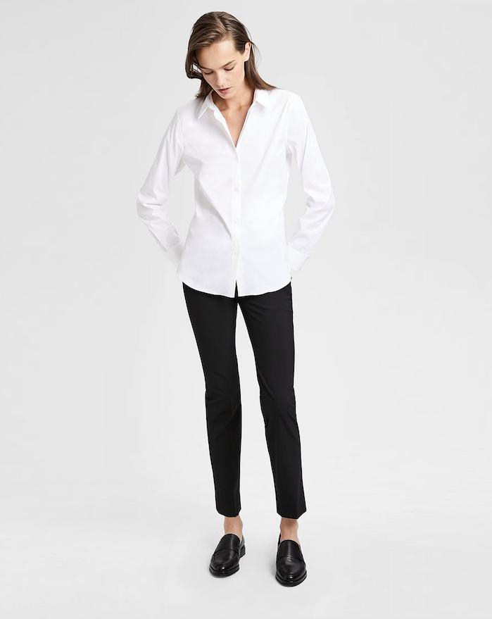 Tenia Cotton Shirting White - Theory Women