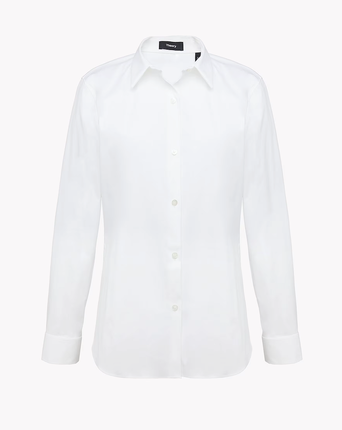 Tenia Cotton Shirting White - Theory Women