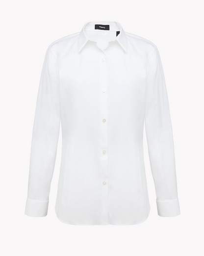 Tenia Cotton Shirting White - Theory Women