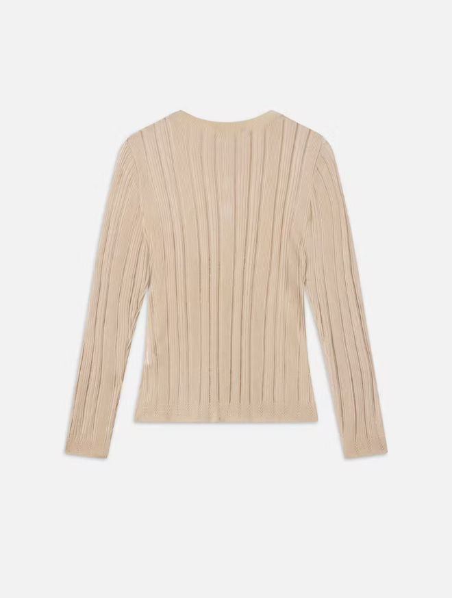 Laddered Rib Henley Cream - Frame