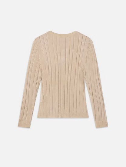 Laddered Rib Henley Cream - Frame