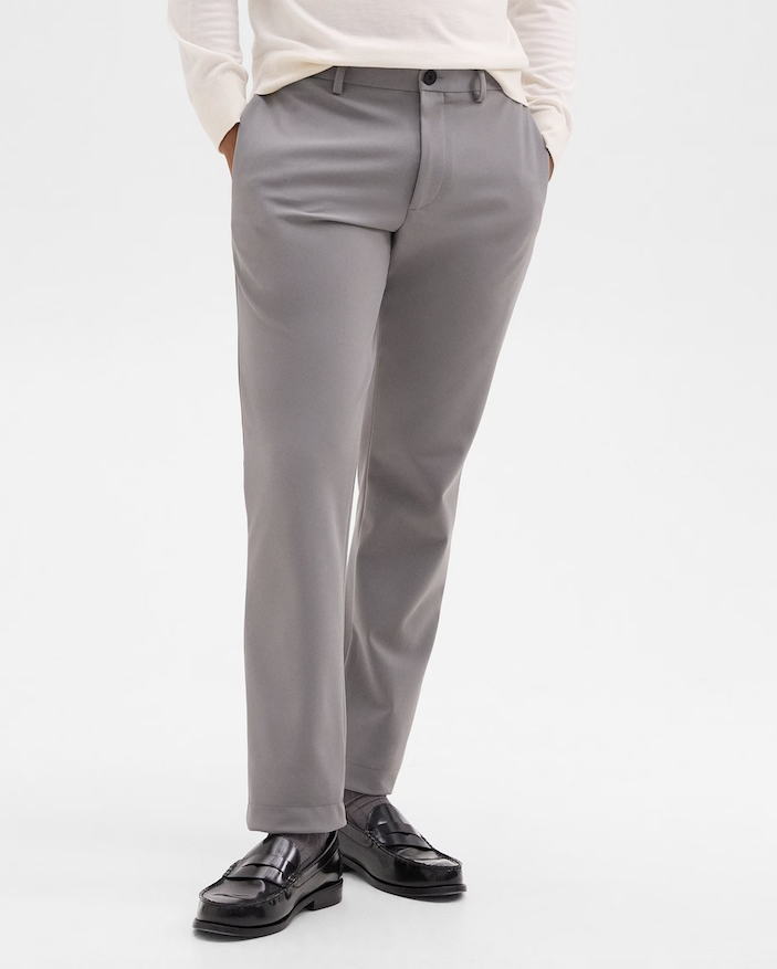 Zaine Pant Precision Ponte Soft Grey - Theory Men