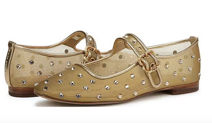 Michaela Shine Mary Jane Flat Gold - Sam Edelman